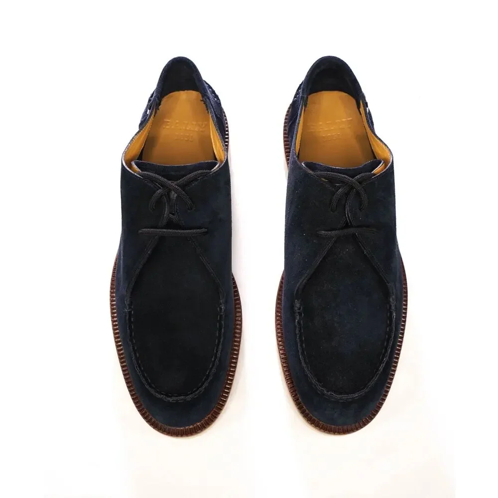 $820 BALLY - Navy Blue Suede Derby - US 10 D (UK9)